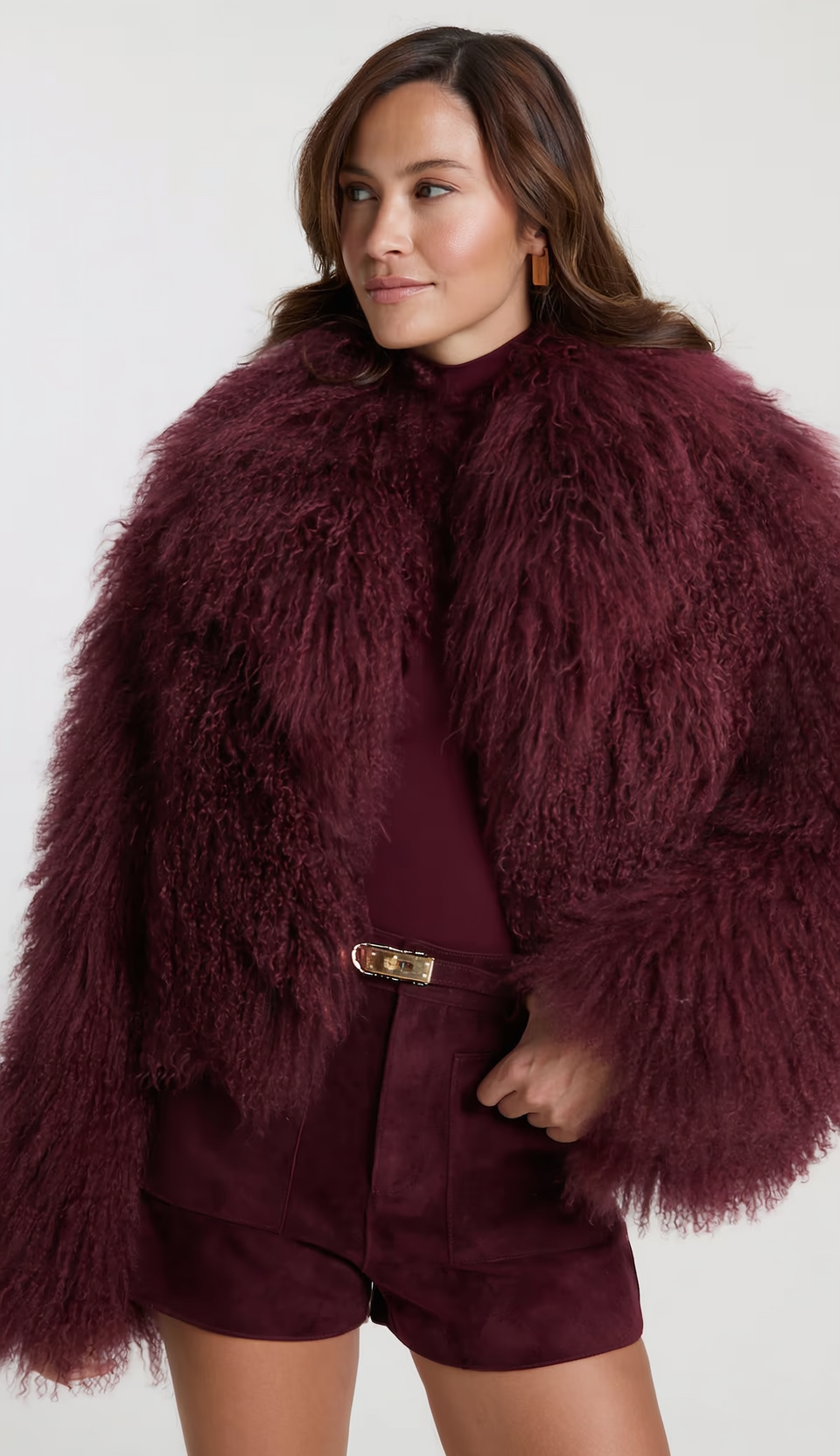 Mongolian Coat - Dark cherry