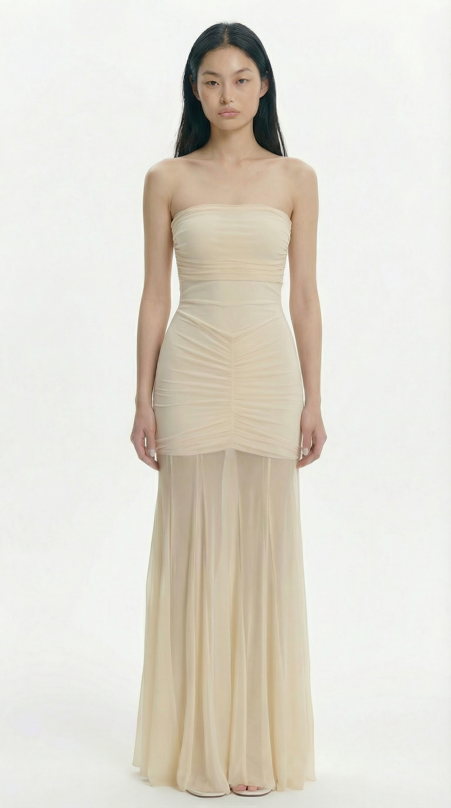 Ivory Draped Siren Gown